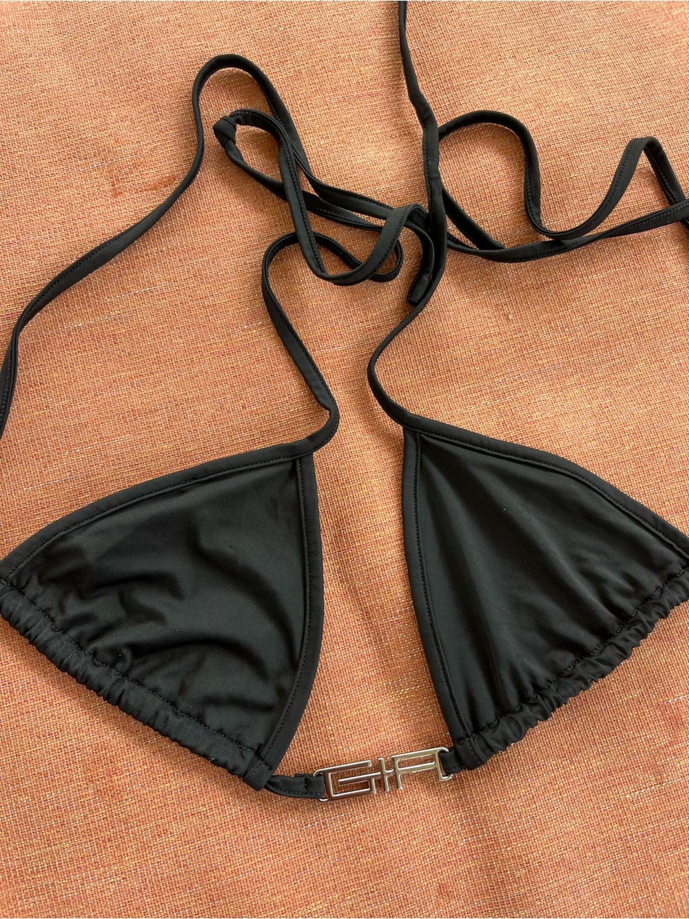 I. AM.GIA Black Triangle Bikini Top Silver GIA Hardware XS
